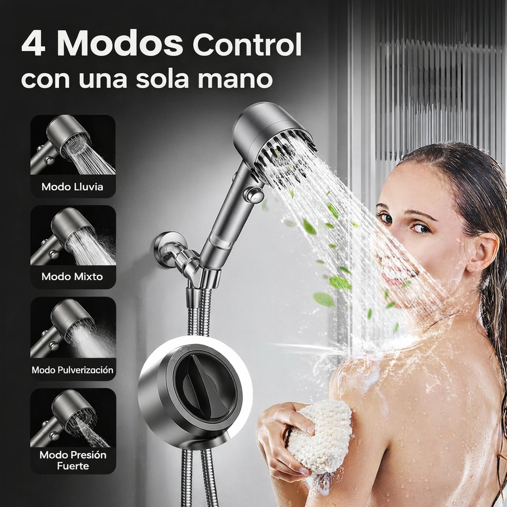 Cabezal de Ducha con Filtro Agua más Pura para una Piel Más Suave y un Cabello Más Sano - Power Shower