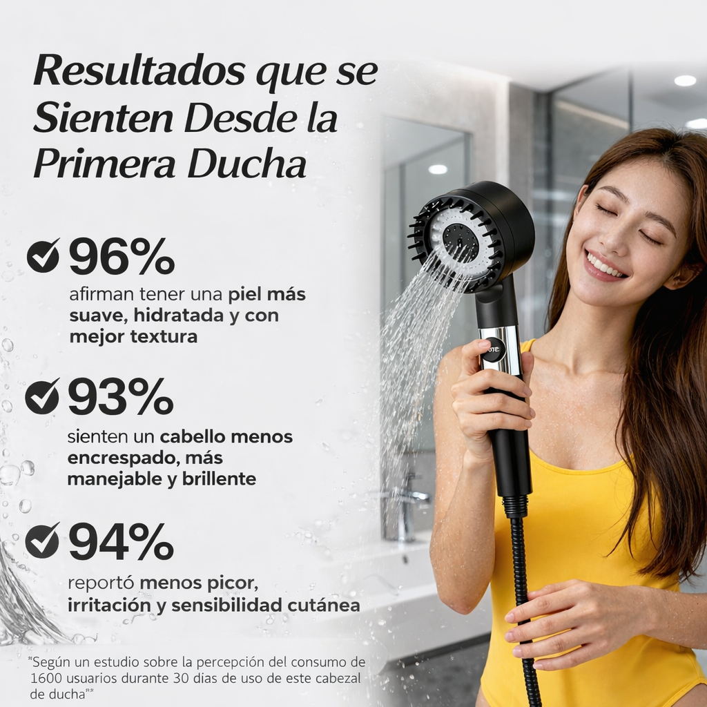 Cabezal de Ducha con Filtro Agua más Pura para una Piel Más Suave y un Cabello Más Sano - Power Shower